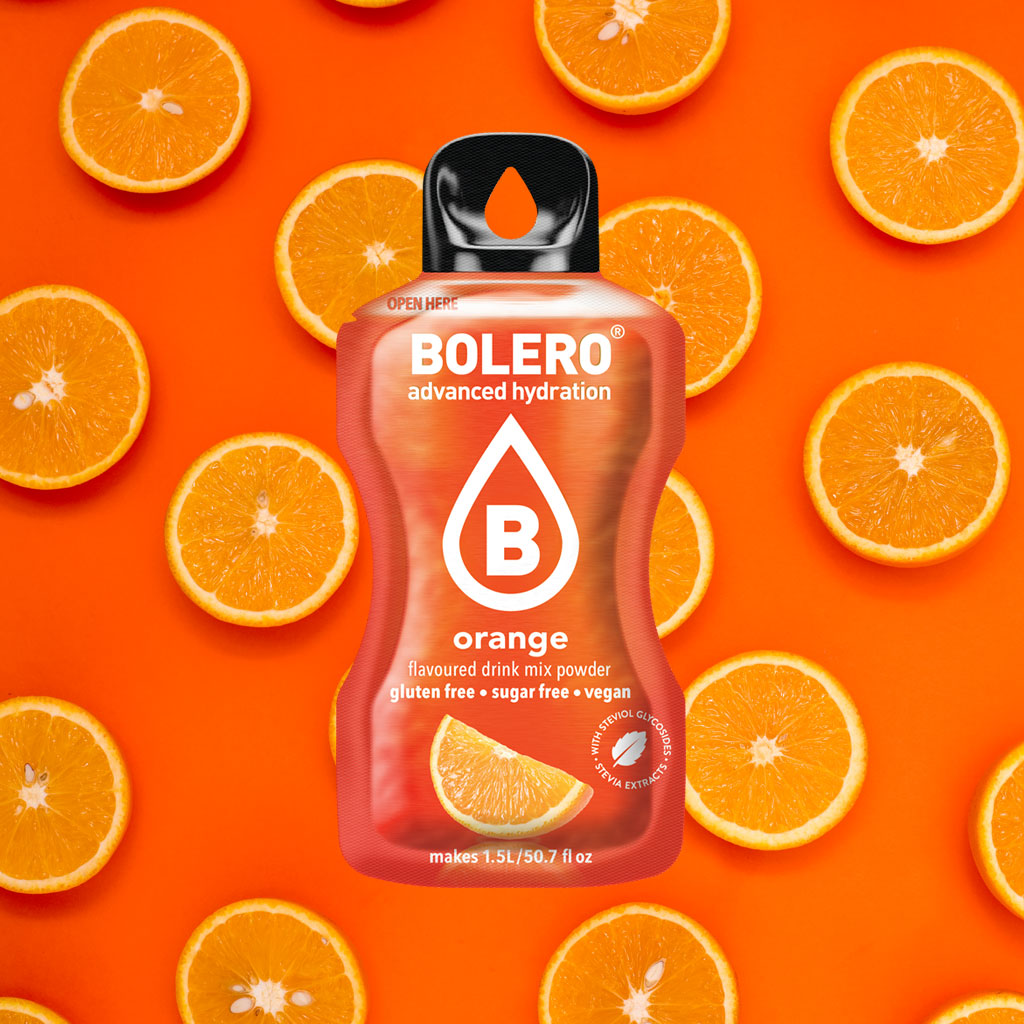 Zuckerfreies Bolero Drink Getränkepulver in der Sorte Orange