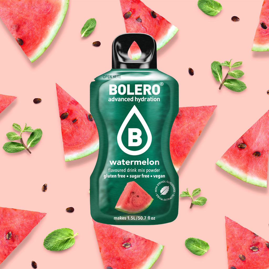 Bolero Getränkepulver Beutel – zuckerfreies Erfrischungsgetränk mit Wassermelonen-Geschmack