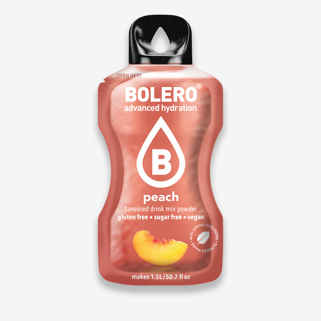 Bolero Drink Getränkepulver Beutel – Getränkepulver für ein zuckerfreies Getränk mit Pfirsich Geschmack