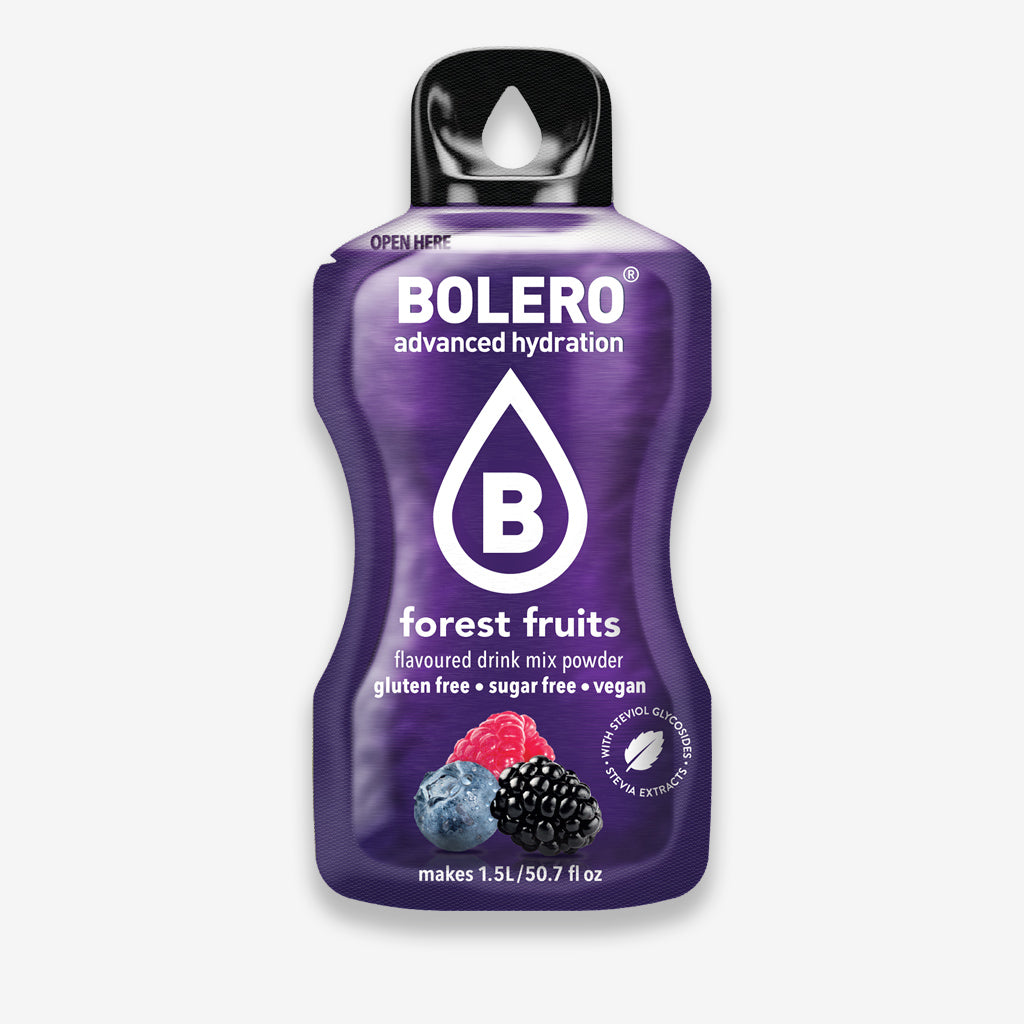 Bolero Drink Getränkepulver Beutel – Getränkepulver für ein zuckerfreies Getränk mit Waldfrucht Geschmack