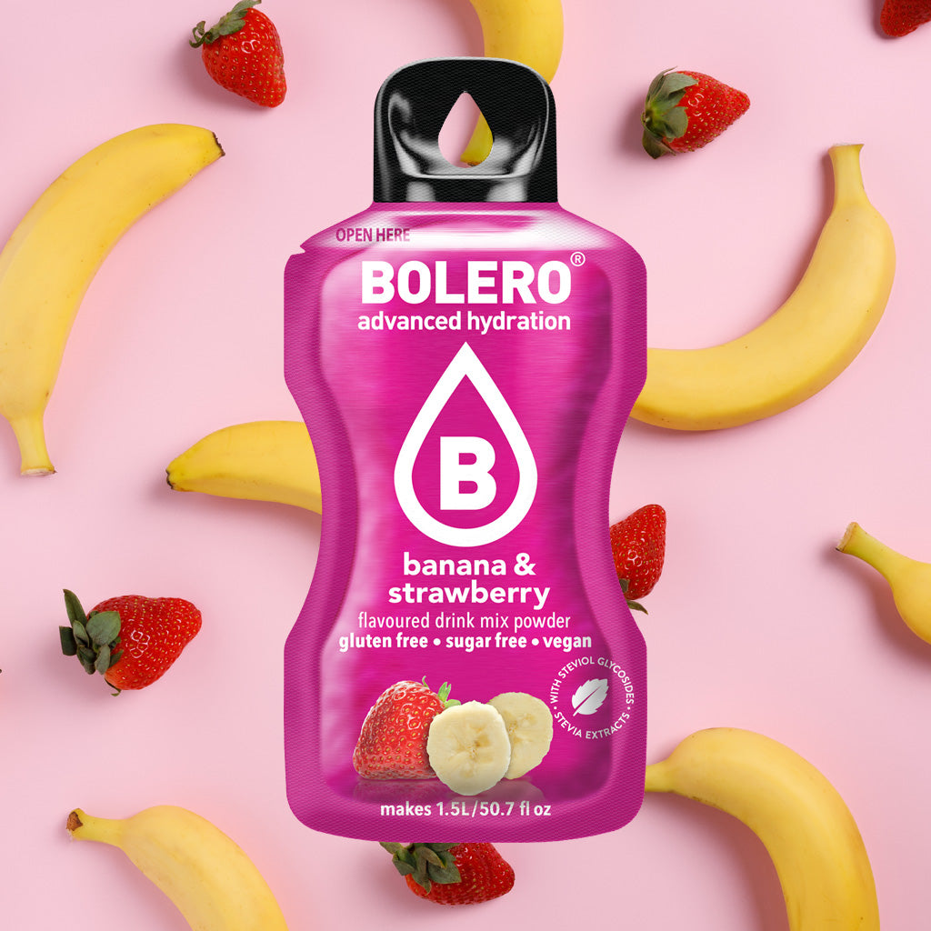Zuckerfreies Bolero Getränkepulver mit der Geschmacksrichtung Banane & Erdbeere