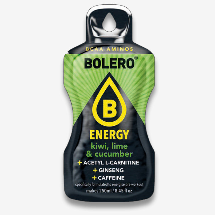 BOLERO ENERGY Kiwi-Lime-Cucumber  Refreshing drink powder with ginseng,  BCAA and acetyl L-carnitine