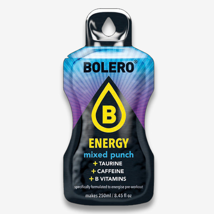 Bolero Energy Mixed Punch Getränkepulver Beutel mit Koffein, Taurine und B-Vitamine ohne Zucker aber mit viel Fokus