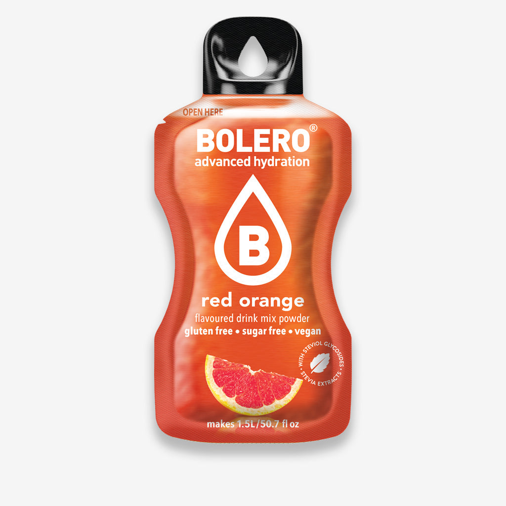 Bolero Getränkepulver Beutel – erfrischendes Pulver für ein zuckerfreies Getränk mit Blutorange Geschmack