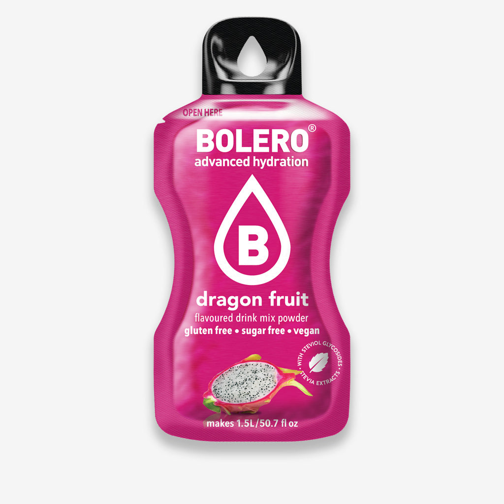 Bolero Getränkepulver Beutel – erfrischendes Pulver für ein zuckerfreies Getränk mit Drachenfrucht-Geschmack