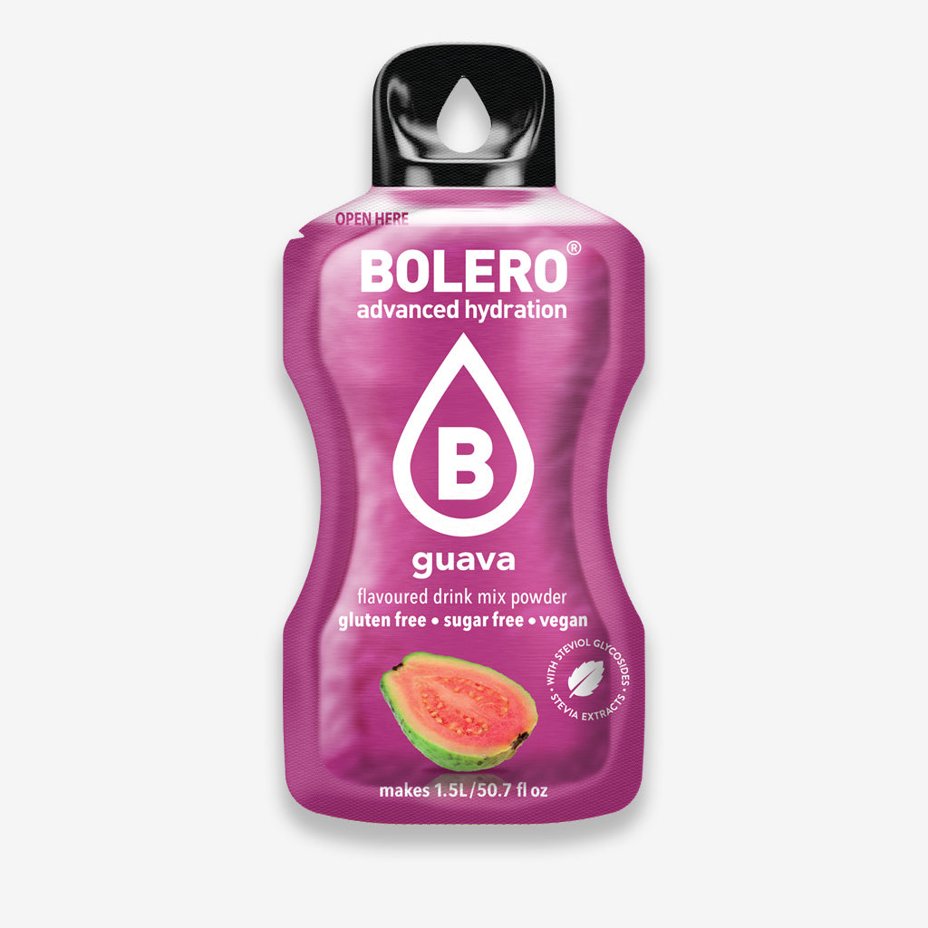 Bolero Drink Getränkepulver Beutel – Getränkepulver für ein zuckerfreies Getränk mit Guave Geschmack