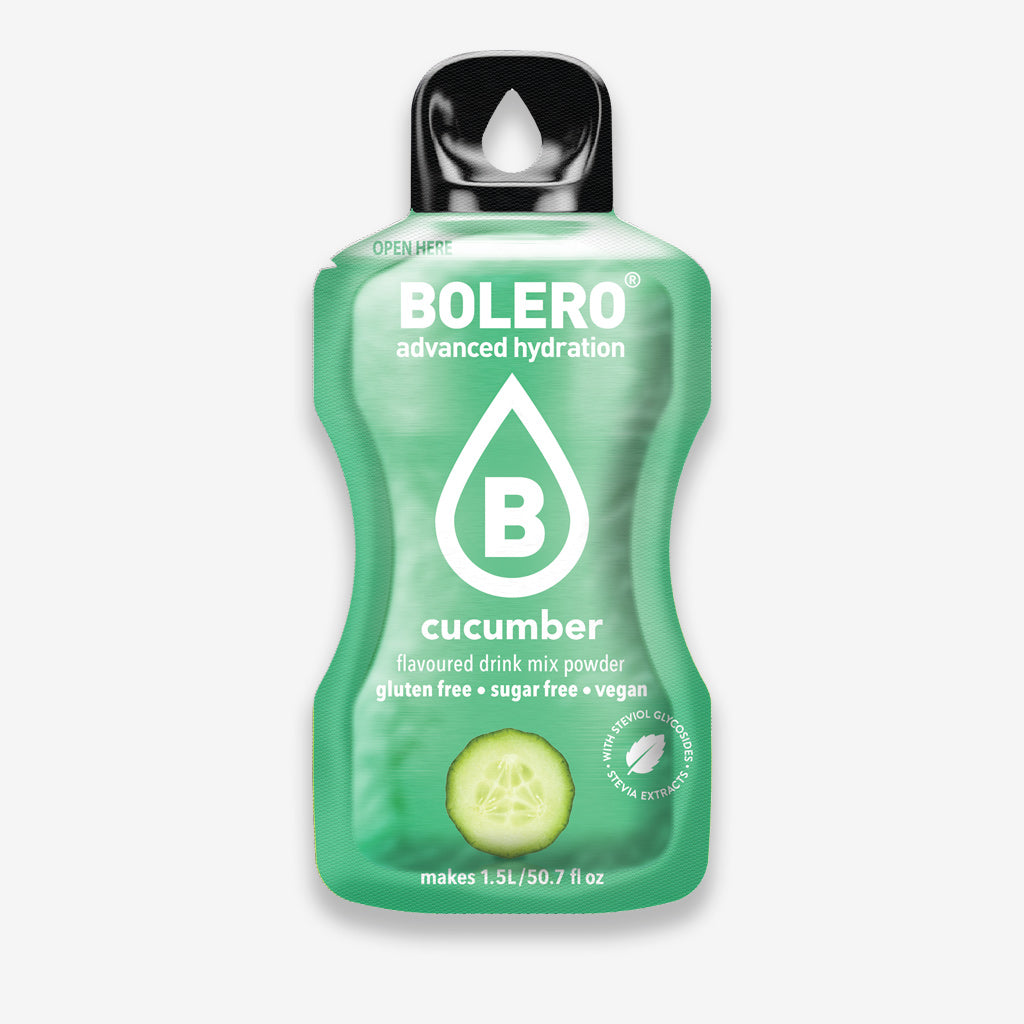 Bolero Getränkepulver Beutel – erfrischendes Pulver für ein zuckerfreies Getränk mit Gurken-Geschmack