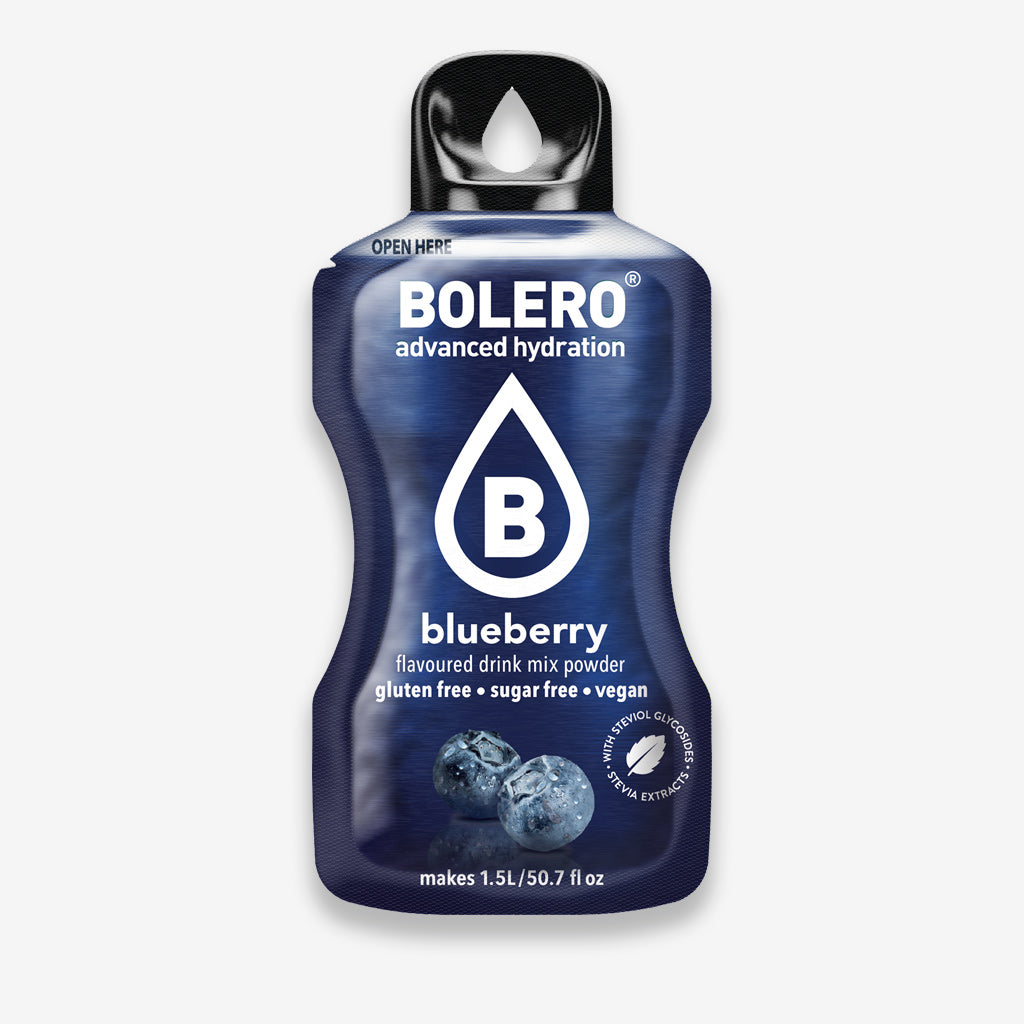 Bolero Getränkepulver Beutel – erfrischendes Pulver für ein zuckerfreies Getränk mit Heidelbeere-Geschmack