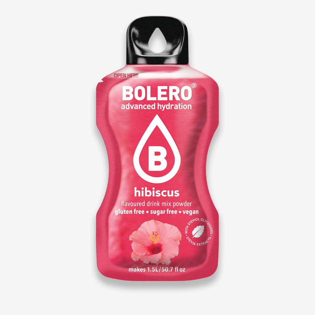 Bolero Getränkepulver Beutel – erfrischendes Pulver für ein zuckerfreies Getränk mit Hibiskus-Geschmack
