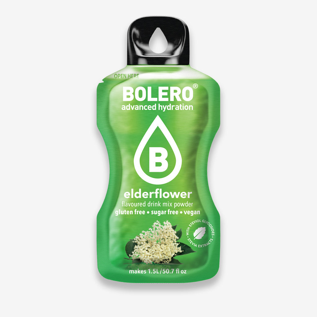 Bolero Getränkepulver Beutel – erfrischendes Pulver für ein zuckerfreies Getränk mit Holunderblüte-Geschmack