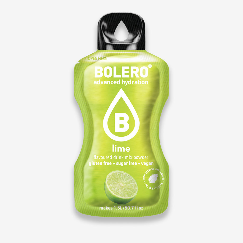 Bolero Drink Getränkepulver Beutel – Getränkepulver für ein zuckerfreies Getränk mit Limetten Geschmack