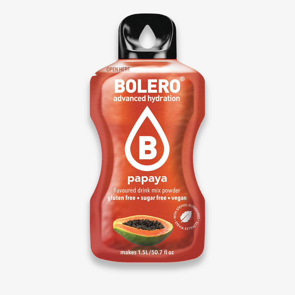 Bolero Drink Getränkepulver Beutel – Getränkepulver für ein zuckerfreies Getränk mit Papaya Geschmack