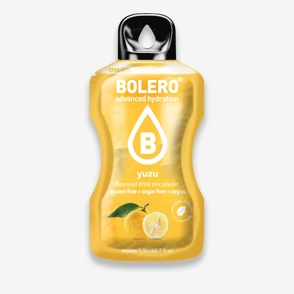 Bolero Drink Getränkepulver Beutel – Getränkepulver für ein zuckerfreies Getränk mit Yuzu-Zitrus-Geschmack