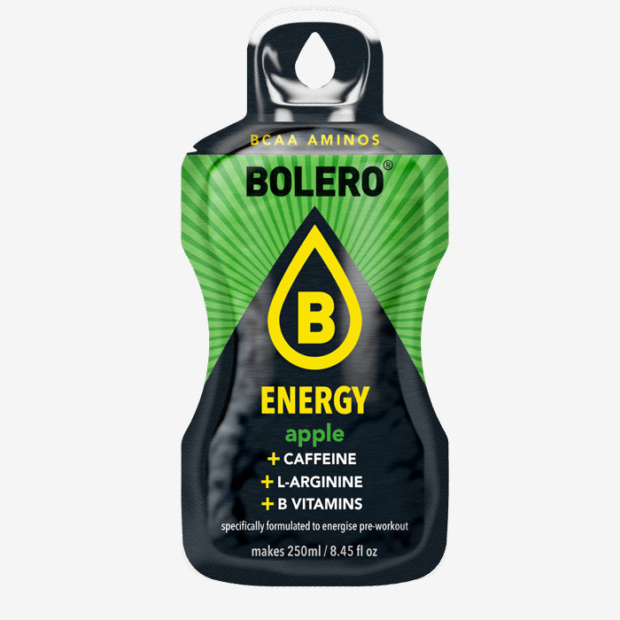 Bolero Energy Grüner Apfel Getränkepulver Beutel mit Koffein für 250 ml