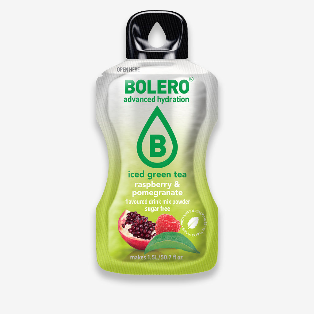 Thé vert glacé à la framboise et à la grenade